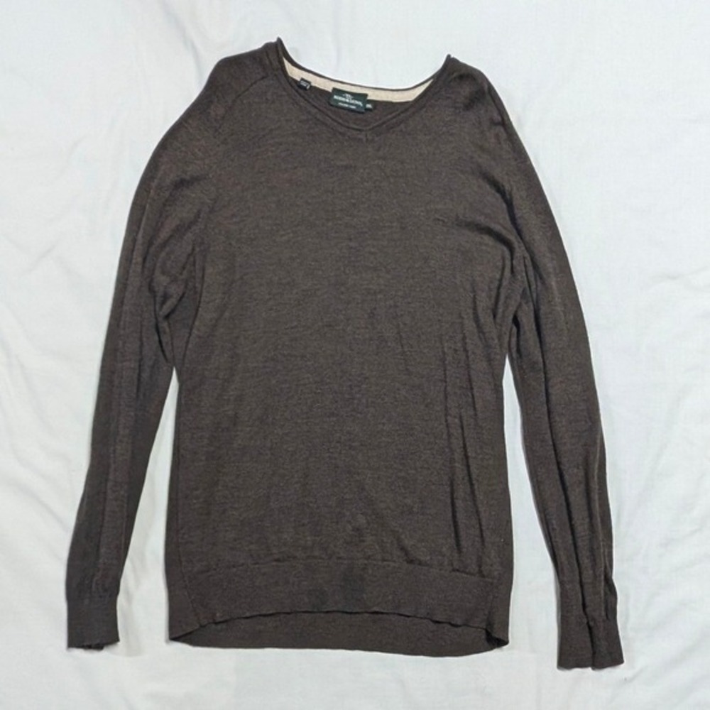 Rodd & Gunn Pure New Merino Wool Brown V-Neck Sweater Italian Yarn Mens 2XL
